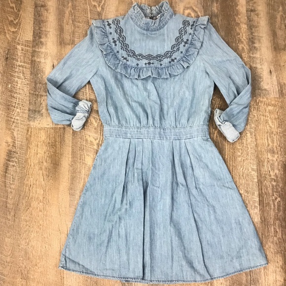 ruffle jean dress